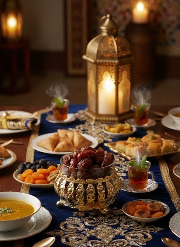 بريميم وعاء فاخر لتقديم التمر من الزجاج الذهبي مع غطاء مزخرف قطعة واحدة - Image 2